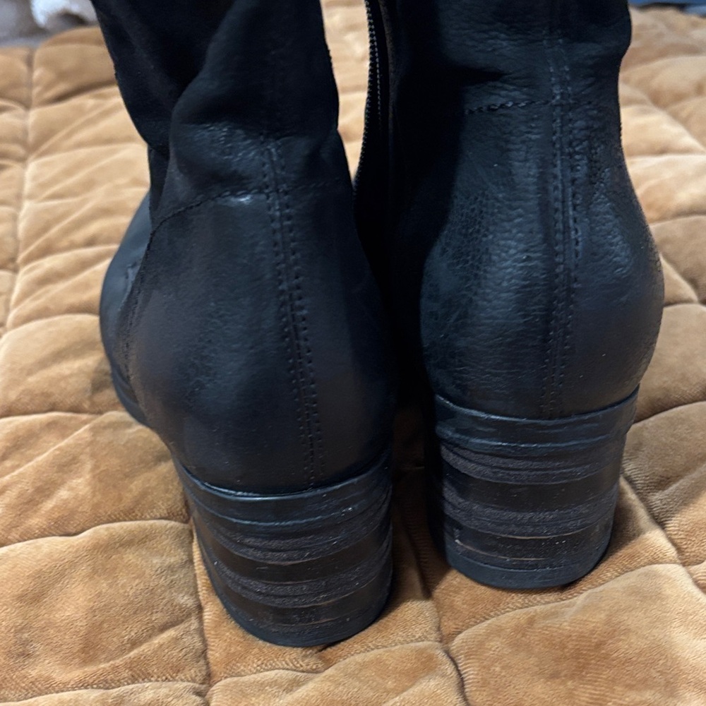 Miz Mooz Black Leather Combat Boots - Picture 3 of 4